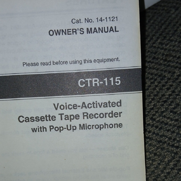 Optimus Black Cassette Tape Recorder Player with Voice Activation - Picture 5 of 9